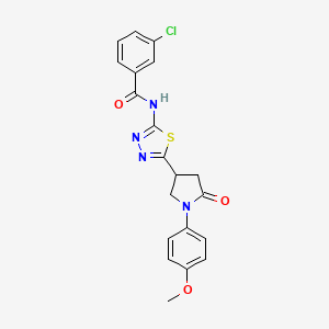 3-chloro-N-{5-[1-(4-methoxyphenyl)-5-oxopyrrolidin-3-yl]-1,3,4-thiadiazol-2-yl}benzamide