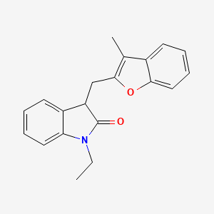 1-ethyl-3-[(3-methyl-1-benzofuran-2-yl)methyl]-1,3-dihydro-2H-indol-2-one