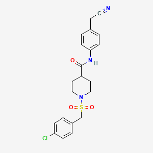 1-[(4-chlorobenzyl)sulfonyl]-N-[4-(cyanomethyl)phenyl]piperidine-4-carboxamide