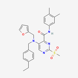 N-(3,4-dimethylphenyl)-5-[(4-ethylbenzyl)(furan-2-ylmethyl)amino]-2-(methylsulfonyl)pyrimidine-4-carboxamide