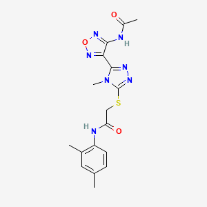 2-({5-[4-(acetylamino)-1,2,5-oxadiazol-3-yl]-4-methyl-4H-1,2,4-triazol-3-yl}sulfanyl)-N-(2,4-dimethylphenyl)acetamide