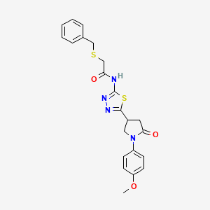 2-(benzylsulfanyl)-N-{5-[1-(4-methoxyphenyl)-5-oxopyrrolidin-3-yl]-1,3,4-thiadiazol-2-yl}acetamide