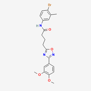 molecular formula C21H22BrN3O4 B11353209 N-(4-bromo-3-methylphenyl)-4-[3-(3,4-dimethoxyphenyl)-1,2,4-oxadiazol-5-yl]butanamide 