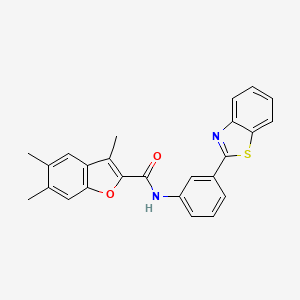 N-[3-(1,3-benzothiazol-2-yl)phenyl]-3,5,6-trimethyl-1-benzofuran-2-carboxamide