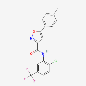 molecular formula C18H12ClF3N2O2 B11353229 N-[2-chloro-5-(trifluoromethyl)phenyl]-5-(4-methylphenyl)-1,2-oxazole-3-carboxamide 