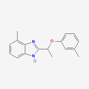 molecular formula C17H18N2O B11353237 4-methyl-2-[1-(3-methylphenoxy)ethyl]-1H-benzimidazole 