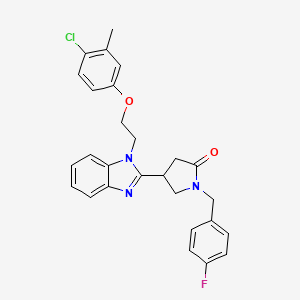 4-{1-[2-(4-chloro-3-methylphenoxy)ethyl]-1H-benzimidazol-2-yl}-1-(4-fluorobenzyl)pyrrolidin-2-one