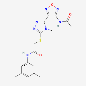 2-({5-[4-(acetylamino)-1,2,5-oxadiazol-3-yl]-4-methyl-4H-1,2,4-triazol-3-yl}sulfanyl)-N-(3,5-dimethylphenyl)acetamide