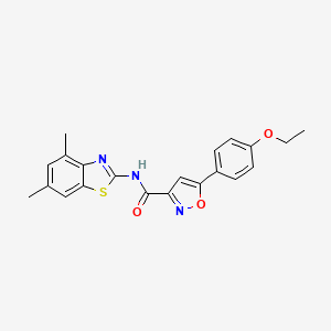 molecular formula C21H19N3O3S B11353302 N-(4,6-dimethyl-1,3-benzothiazol-2-yl)-5-(4-ethoxyphenyl)-1,2-oxazole-3-carboxamide 