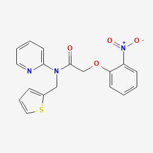 molecular formula C18H15N3O4S B11353313 2-(2-nitrophenoxy)-N-(pyridin-2-yl)-N-(thiophen-2-ylmethyl)acetamide 