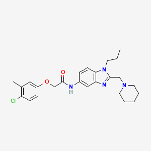 2-(4-chloro-3-methylphenoxy)-N-[2-(piperidin-1-ylmethyl)-1-propyl-1H-benzimidazol-5-yl]acetamide