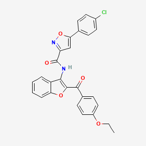 5-(4-chlorophenyl)-N-{2-[(4-ethoxyphenyl)carbonyl]-1-benzofuran-3-yl}-1,2-oxazole-3-carboxamide