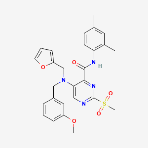 N-(2,4-dimethylphenyl)-5-[(furan-2-ylmethyl)(3-methoxybenzyl)amino]-2-(methylsulfonyl)pyrimidine-4-carboxamide