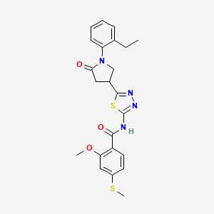 N-{5-[1-(2-ethylphenyl)-5-oxopyrrolidin-3-yl]-1,3,4-thiadiazol-2-yl}-2-methoxy-4-(methylsulfanyl)benzamide