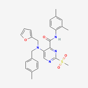 N-(2,4-dimethylphenyl)-5-[(furan-2-ylmethyl)(4-methylbenzyl)amino]-2-(methylsulfonyl)pyrimidine-4-carboxamide