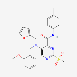 5-[(furan-2-ylmethyl)(2-methoxybenzyl)amino]-N-(4-methylphenyl)-2-(methylsulfonyl)pyrimidine-4-carboxamide