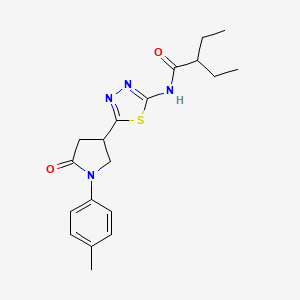 2-ethyl-N-{5-[1-(4-methylphenyl)-5-oxopyrrolidin-3-yl]-1,3,4-thiadiazol-2-yl}butanamide