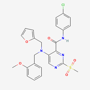 N-(4-chlorophenyl)-5-[(furan-2-ylmethyl)(2-methoxybenzyl)amino]-2-(methylsulfonyl)pyrimidine-4-carboxamide