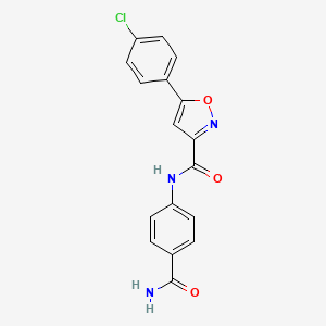 N-(4-carbamoylphenyl)-5-(4-chlorophenyl)-1,2-oxazole-3-carboxamide