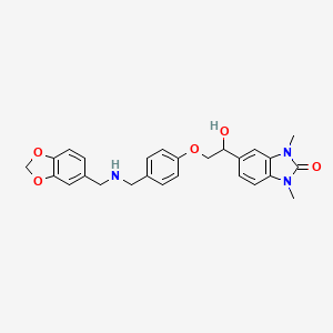 5-[2-(4-{[(1,3-benzodioxol-5-ylmethyl)amino]methyl}phenoxy)-1-hydroxyethyl]-1,3-dimethyl-1,3-dihydro-2H-benzimidazol-2-one