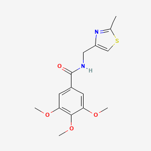 molecular formula C15H18N2O4S B11353469 3,4,5-trimethoxy-N-[(2-methyl-1,3-thiazol-4-yl)methyl]benzamide 