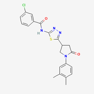 3-chloro-N-{5-[1-(3,4-dimethylphenyl)-5-oxopyrrolidin-3-yl]-1,3,4-thiadiazol-2-yl}benzamide