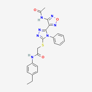 2-({5-[4-(acetylamino)-1,2,5-oxadiazol-3-yl]-4-phenyl-4H-1,2,4-triazol-3-yl}sulfanyl)-N-(4-ethylphenyl)acetamide