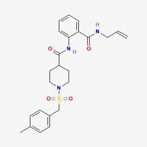 1-[(4-methylbenzyl)sulfonyl]-N-[2-(prop-2-en-1-ylcarbamoyl)phenyl]piperidine-4-carboxamide