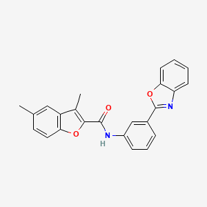 N-[3-(1,3-benzoxazol-2-yl)phenyl]-3,5-dimethyl-1-benzofuran-2-carboxamide