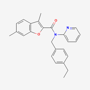 molecular formula C25H24N2O2 B11353553 N-(4-ethylbenzyl)-3,6-dimethyl-N-(pyridin-2-yl)-1-benzofuran-2-carboxamide 