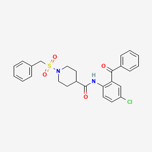 1-(benzylsulfonyl)-N-[4-chloro-2-(phenylcarbonyl)phenyl]piperidine-4-carboxamide