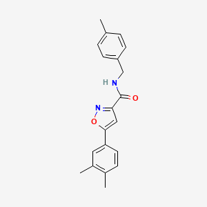 molecular formula C20H20N2O2 B11353627 5-(3,4-dimethylphenyl)-N-(4-methylbenzyl)-1,2-oxazole-3-carboxamide 