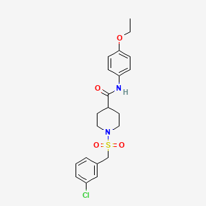 molecular formula C21H25ClN2O4S B11353680 1-[(3-chlorobenzyl)sulfonyl]-N-(4-ethoxyphenyl)piperidine-4-carboxamide 