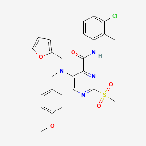 N-(3-chloro-2-methylphenyl)-5-[(furan-2-ylmethyl)(4-methoxybenzyl)amino]-2-(methylsulfonyl)pyrimidine-4-carboxamide