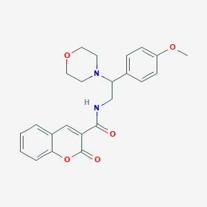 molecular formula C23H24N2O5 B11353711 N-[2-(4-methoxyphenyl)-2-(morpholin-4-yl)ethyl]-2-oxo-2H-chromene-3-carboxamide 