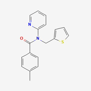 4-methyl-N-(pyridin-2-yl)-N-(thiophen-2-ylmethyl)benzamide