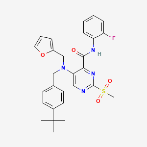 5-[(4-tert-butylbenzyl)(furan-2-ylmethyl)amino]-N-(2-fluorophenyl)-2-(methylsulfonyl)pyrimidine-4-carboxamide