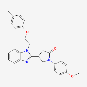 molecular formula C27H27N3O3 B11353765 1-(4-methoxyphenyl)-4-{1-[2-(4-methylphenoxy)ethyl]-1H-benzimidazol-2-yl}pyrrolidin-2-one 