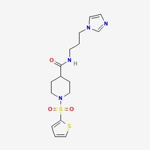 N-[3-(1H-imidazol-1-yl)propyl]-1-(thiophene-2-sulfonyl)piperidine-4-carboxamide