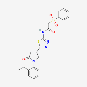 N-{5-[1-(2-ethylphenyl)-5-oxopyrrolidin-3-yl]-1,3,4-thiadiazol-2-yl}-2-(phenylsulfonyl)acetamide