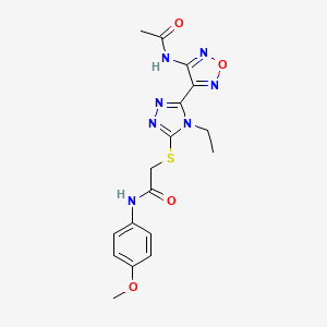 2-({5-[4-(acetylamino)-1,2,5-oxadiazol-3-yl]-4-ethyl-4H-1,2,4-triazol-3-yl}sulfanyl)-N-(4-methoxyphenyl)acetamide