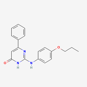 molecular formula C19H19N3O2 B11353822 6-phenyl-2-((4-propoxyphenyl)amino)pyrimidin-4(3H)-one 