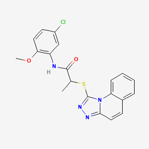 molecular formula C20H17ClN4O2S B11353830 2-([1,2,4]triazolo[4,3-a]quinolin-1-ylthio)-N-(5-chloro-2-methoxyphenyl)propanamide 