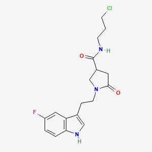 N-(3-chloropropyl)-1-[2-(5-fluoro-1H-indol-3-yl)ethyl]-5-oxopyrrolidine-3-carboxamide