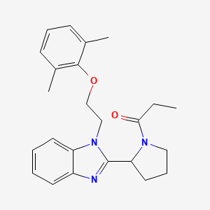 molecular formula C24H29N3O2 B11353890 1-(2-{1-[2-(2,6-dimethylphenoxy)ethyl]-1H-benzimidazol-2-yl}pyrrolidin-1-yl)propan-1-one 