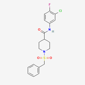 molecular formula C19H20ClFN2O3S B11353941 1-(benzylsulfonyl)-N-(3-chloro-4-fluorophenyl)piperidine-4-carboxamide 