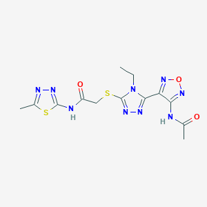 2-({5-[4-(acetylamino)-1,2,5-oxadiazol-3-yl]-4-ethyl-4H-1,2,4-triazol-3-yl}sulfanyl)-N-(5-methyl-1,3,4-thiadiazol-2-yl)acetamide