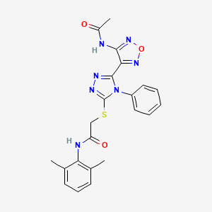 2-({5-[4-(acetylamino)-1,2,5-oxadiazol-3-yl]-4-phenyl-4H-1,2,4-triazol-3-yl}sulfanyl)-N-(2,6-dimethylphenyl)acetamide