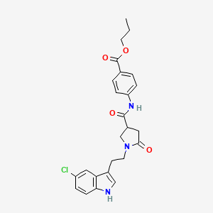 propyl 4-[({1-[2-(5-chloro-1H-indol-3-yl)ethyl]-5-oxopyrrolidin-3-yl}carbonyl)amino]benzoate