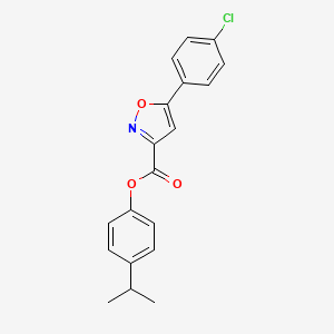 molecular formula C19H16ClNO3 B11353979 4-(Propan-2-yl)phenyl 5-(4-chlorophenyl)-1,2-oxazole-3-carboxylate 